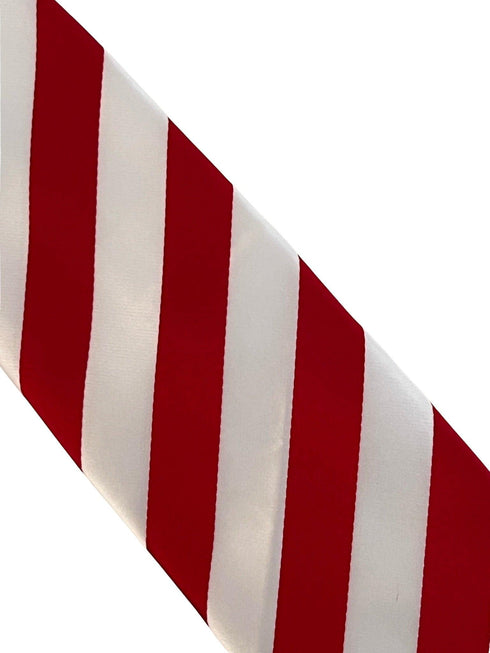 red and white classic barber  striped  tie